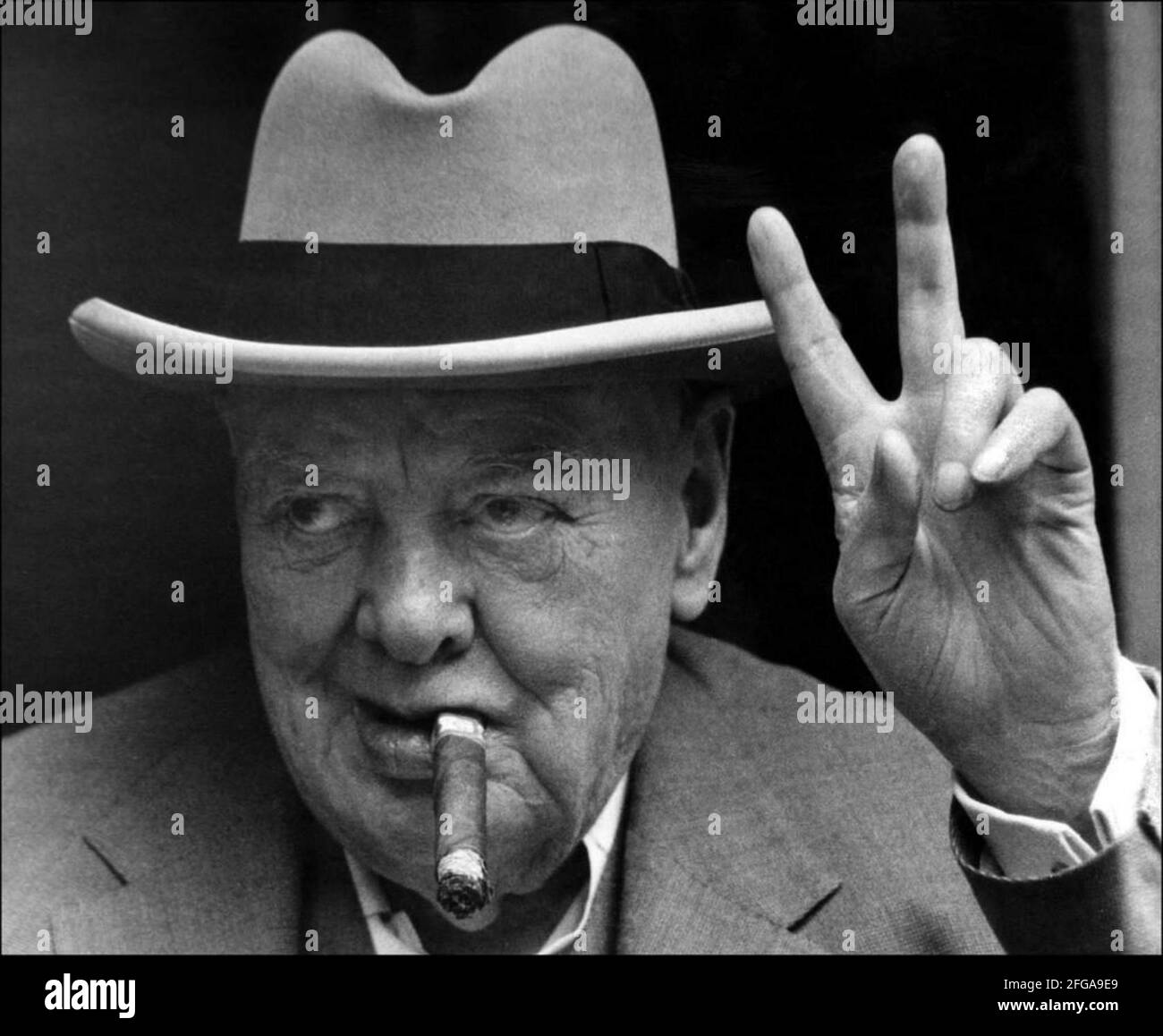 picture Churchill V Sign Gif https www alamy com sir winston churchill flashes the v sign on 19 june 1963 by celestial images image423110305 html