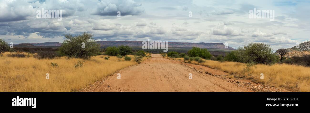 Mountain landscape on the Omaruru River in the Erongo Region of central Namibia Stock Photo