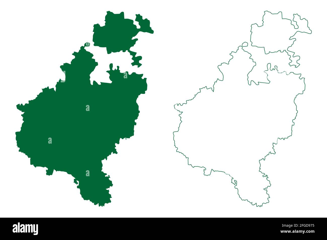 Tumakuru district (Karnataka State, Republic of India, Bangalore Division) map vector illustration, scribble sketch Tumkur map Stock Vector