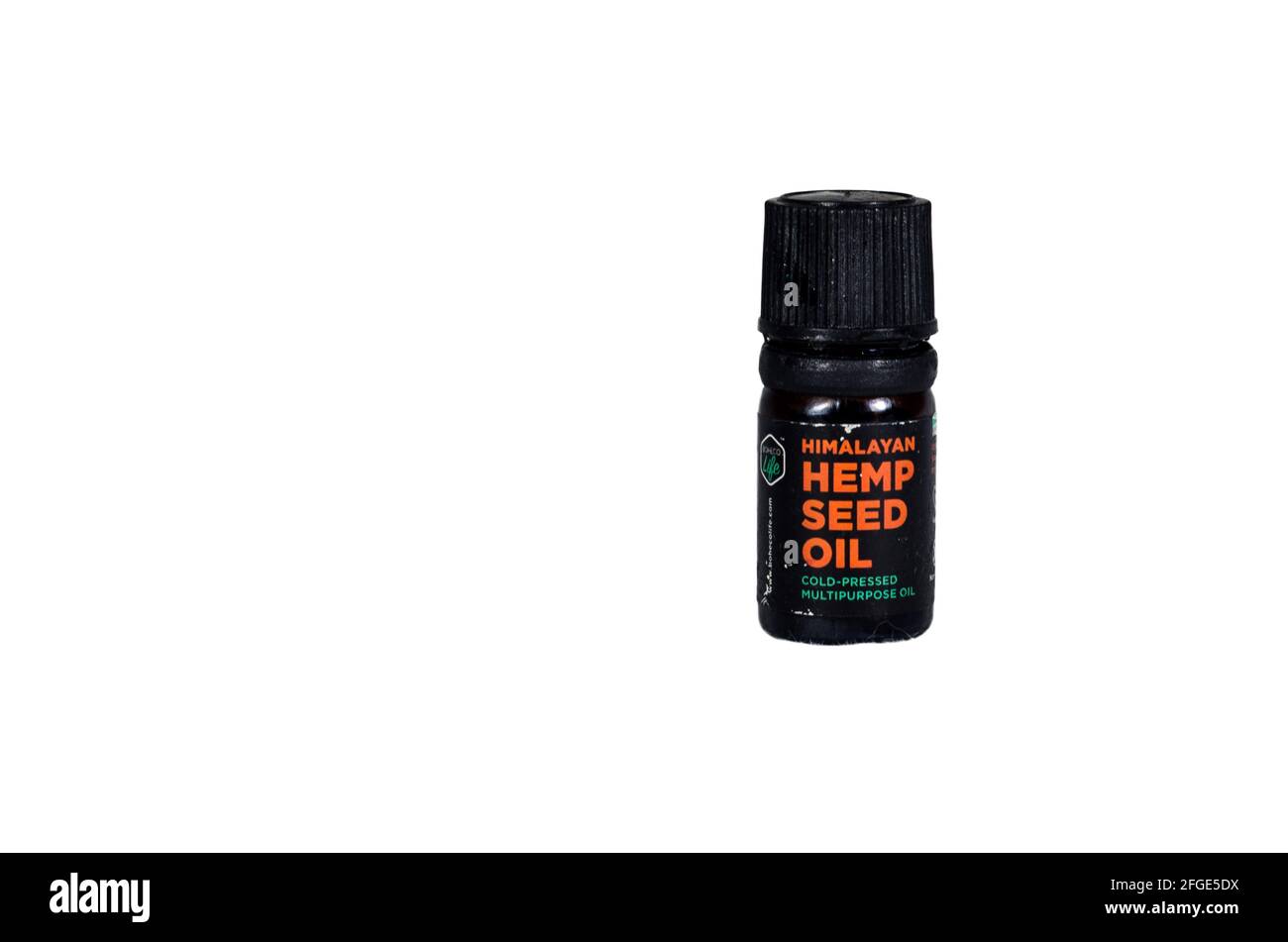 Hemp Seed Oil cold pressed extracted Stock Photo
