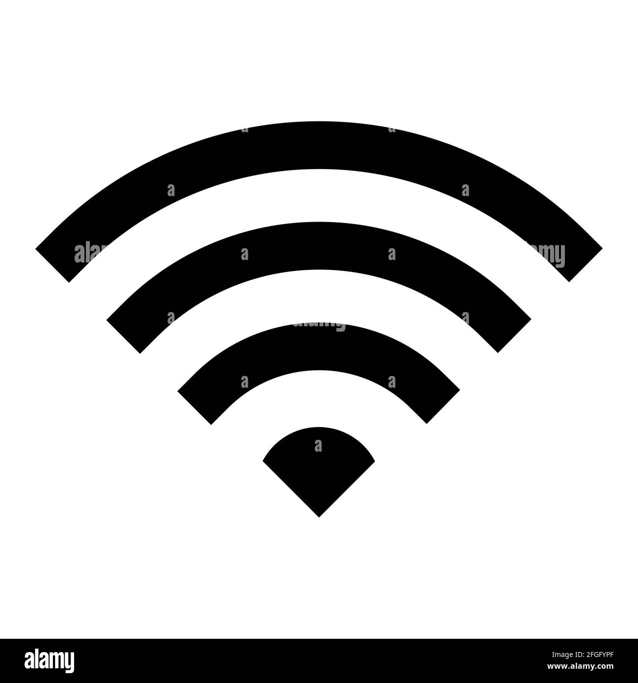 Wi-Fi Vector Icon. Wireless internet signal symbol. Vector illustration isolated on white background Stock Vector