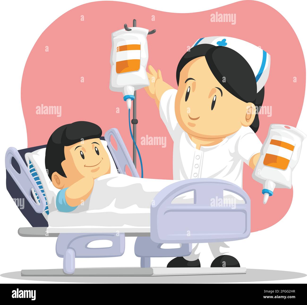 Nurse Helping Sick Child Pediatric Patient Hospital Cartoon Stock Vector  Image & Art - Alamy