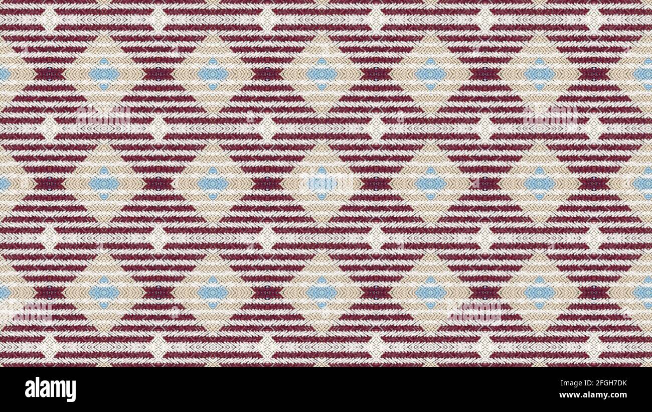 geometric patterned fabric texture, cluse up Stock Photo