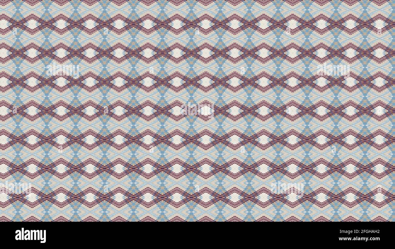 geometric patterned fabric texture, cluse up Stock Photo