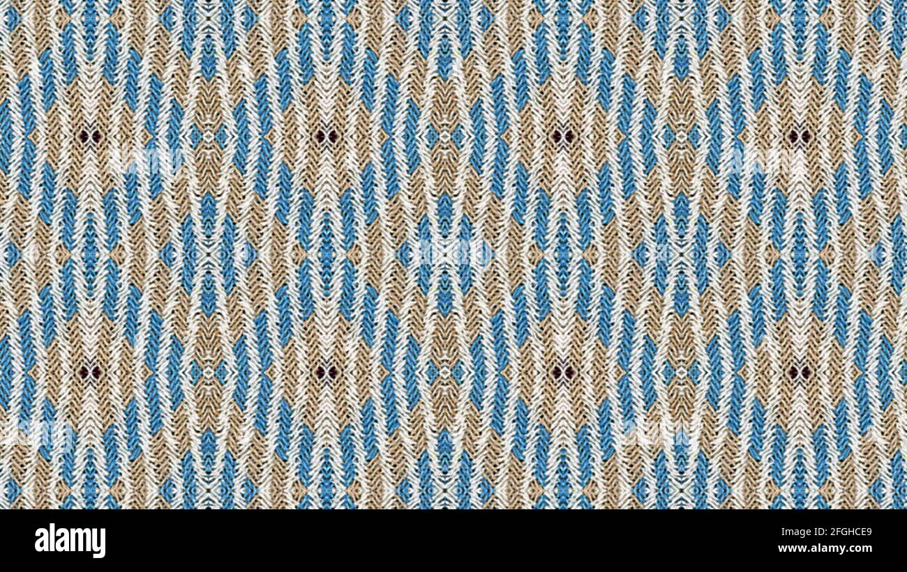 geometric patterned fabric texture, cluse up Stock Photo