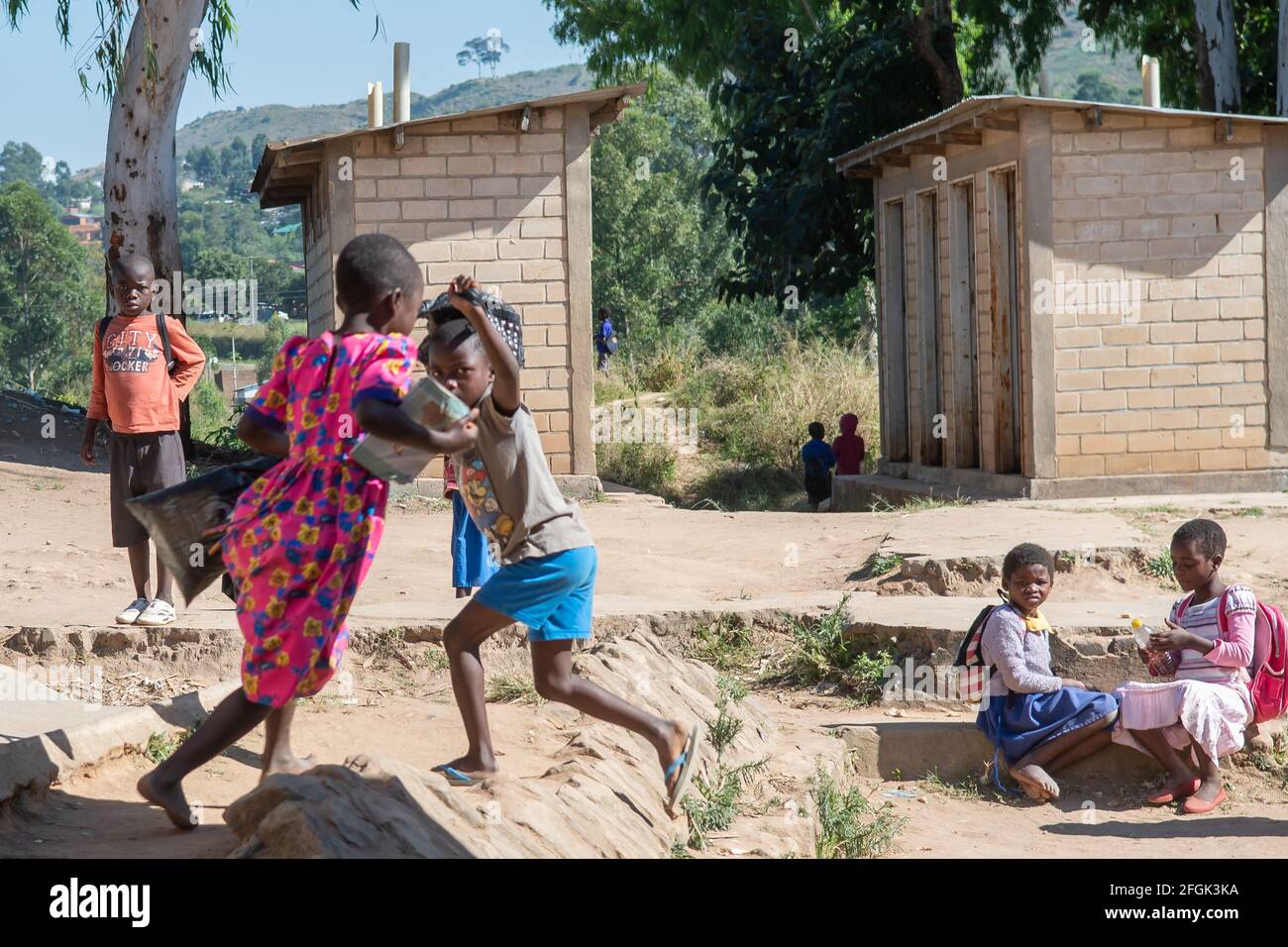 Mzuzu, Malawi. 30052018. View of the bathrooms at school newly