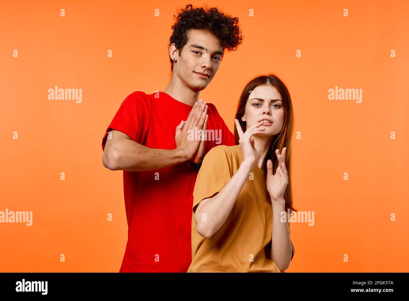 Wearing Orange T Shirts High Resolution Stock Photography and Images ...