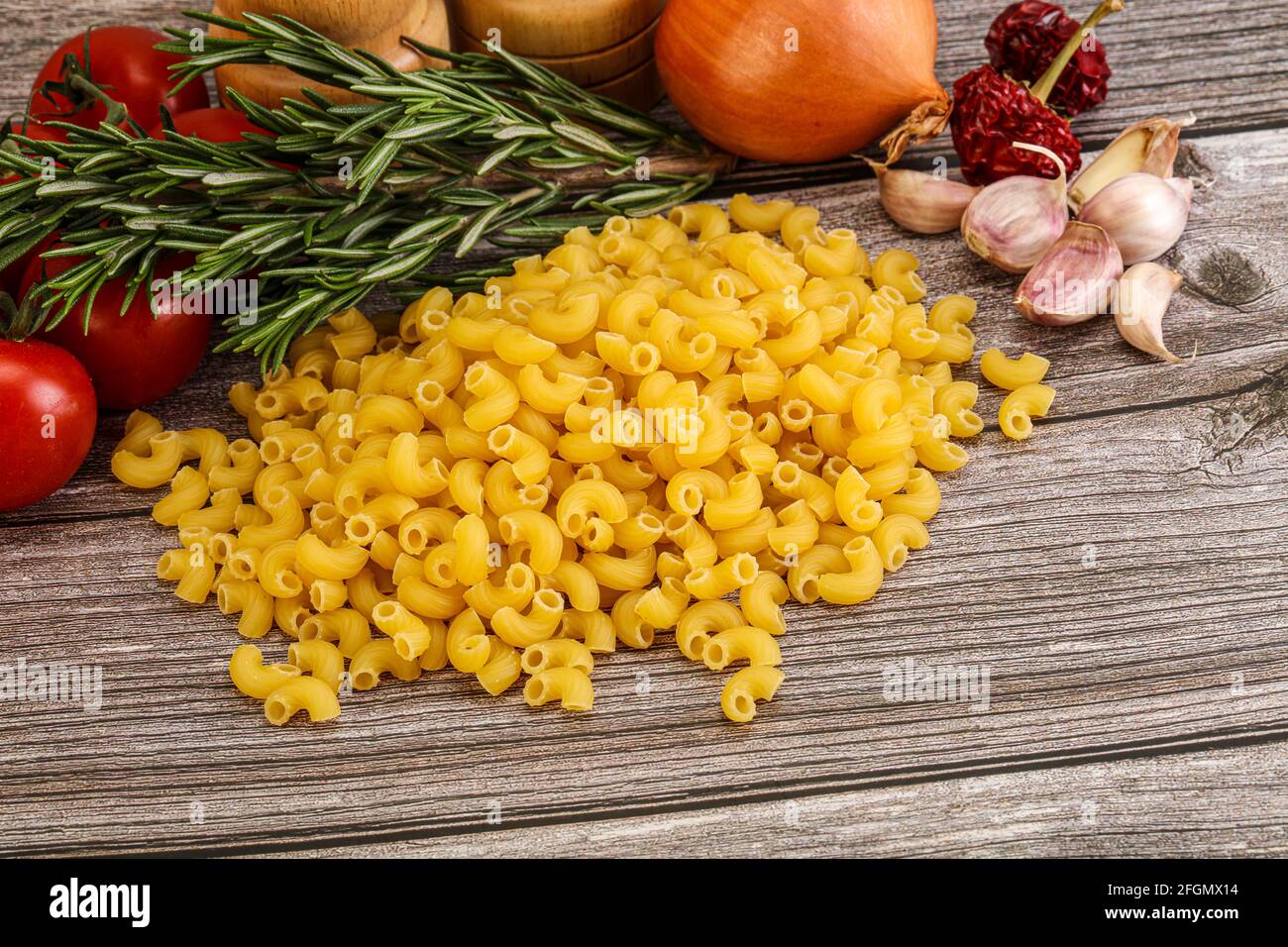 Raw Italian wheat pasta - Chifferi rigati for cooking Stock Photo - Alamy