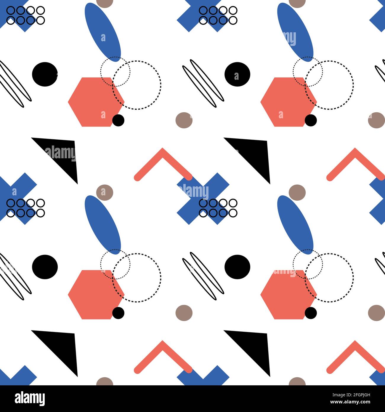 Trendy elements memphis seamless pattern vector d Stock Vector