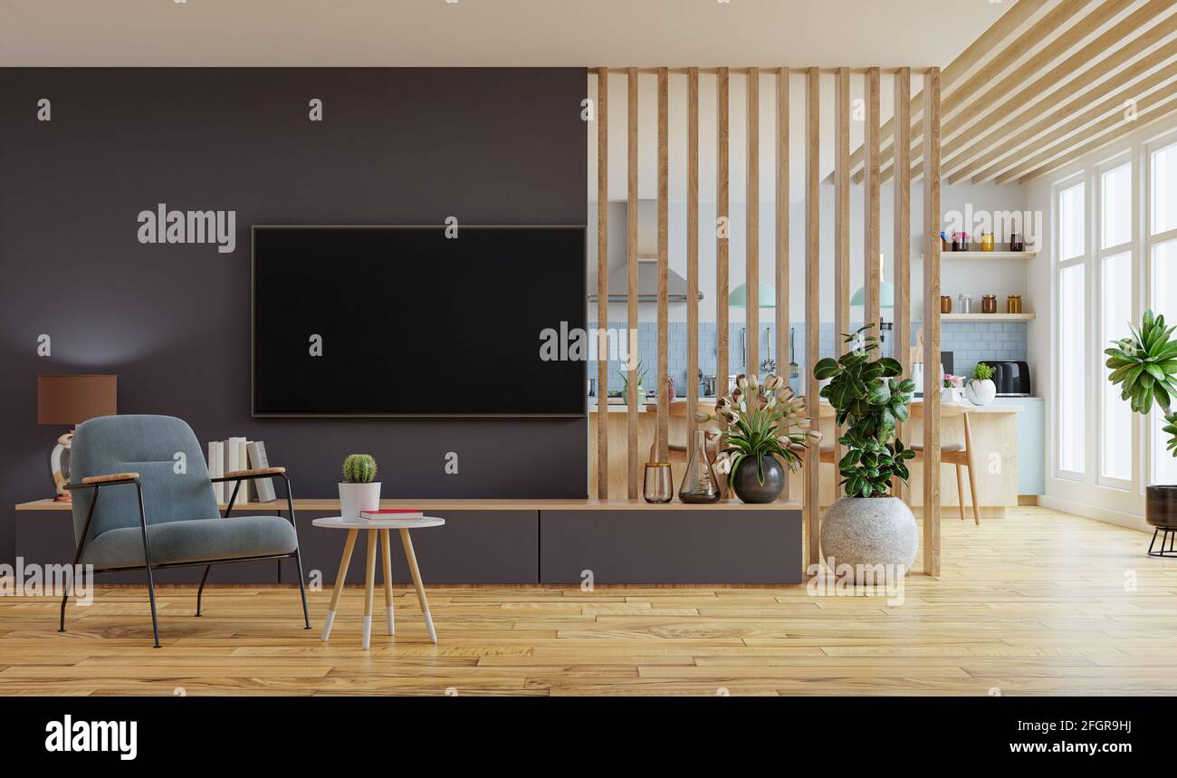 4. Kết Hợp Vách Tivi Bay với Nội Thất