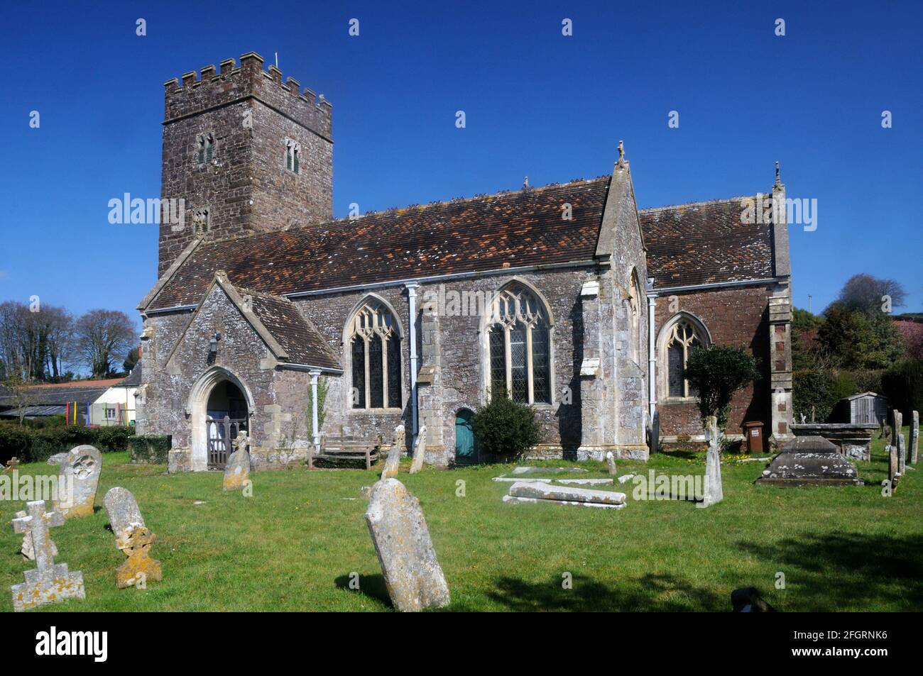The Church of St. Peter, in Uplowman, Devon, England Stock Photo