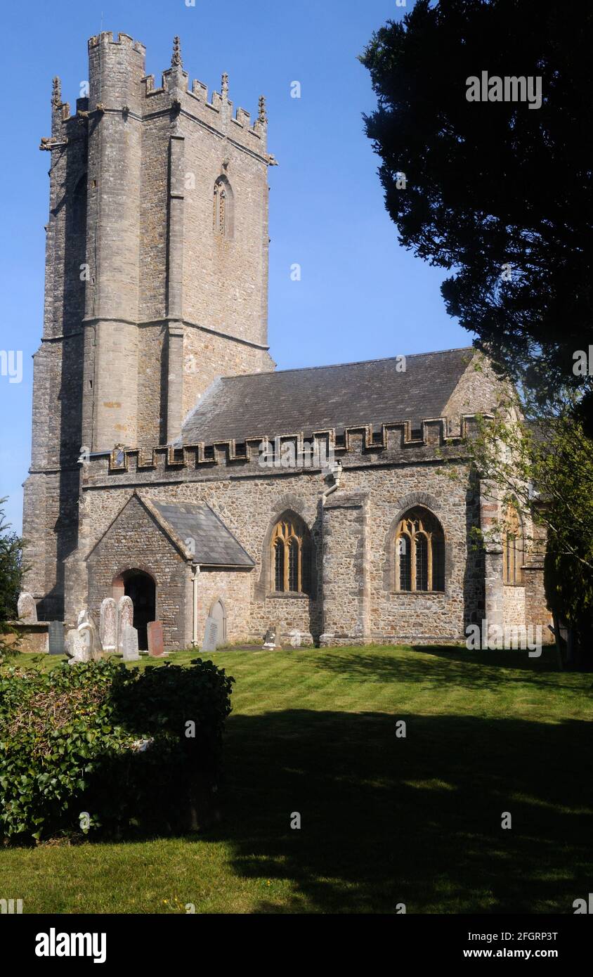The Church of St. Mary the Virgin, in West Buckland, Somerset, England Stock Photo
