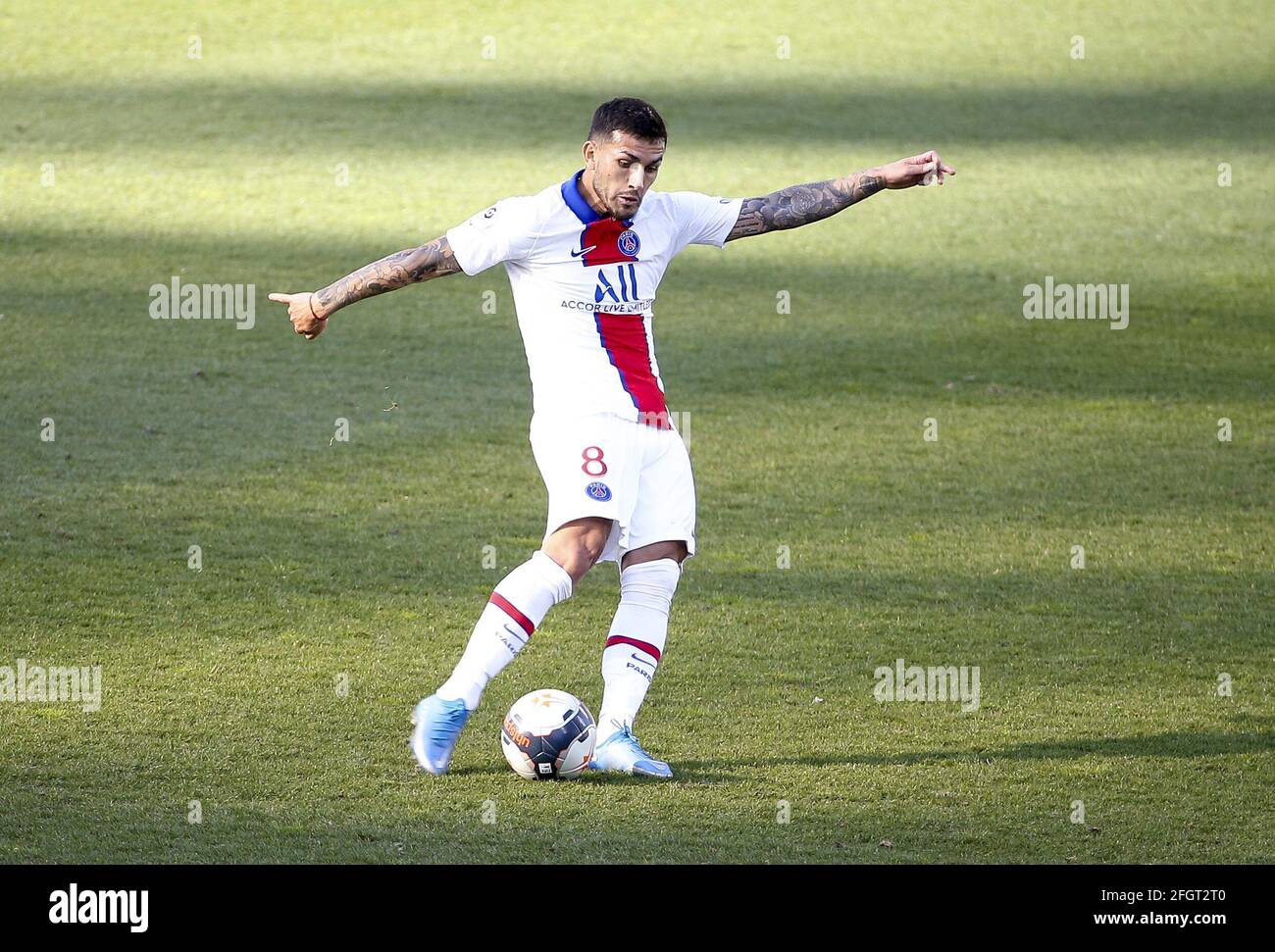 Metz, France. 24th Apr, 2021. Leandro Paredes of PSG during the French  championship Ligue 1 football match between FC Metz and Paris Saint-Germain  (PSG) on April 24, 2021 at Stade Saint-Symphorien in