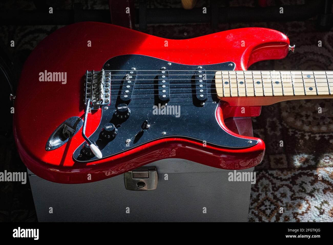 Red Stratocaster Stock Photo - Alamy