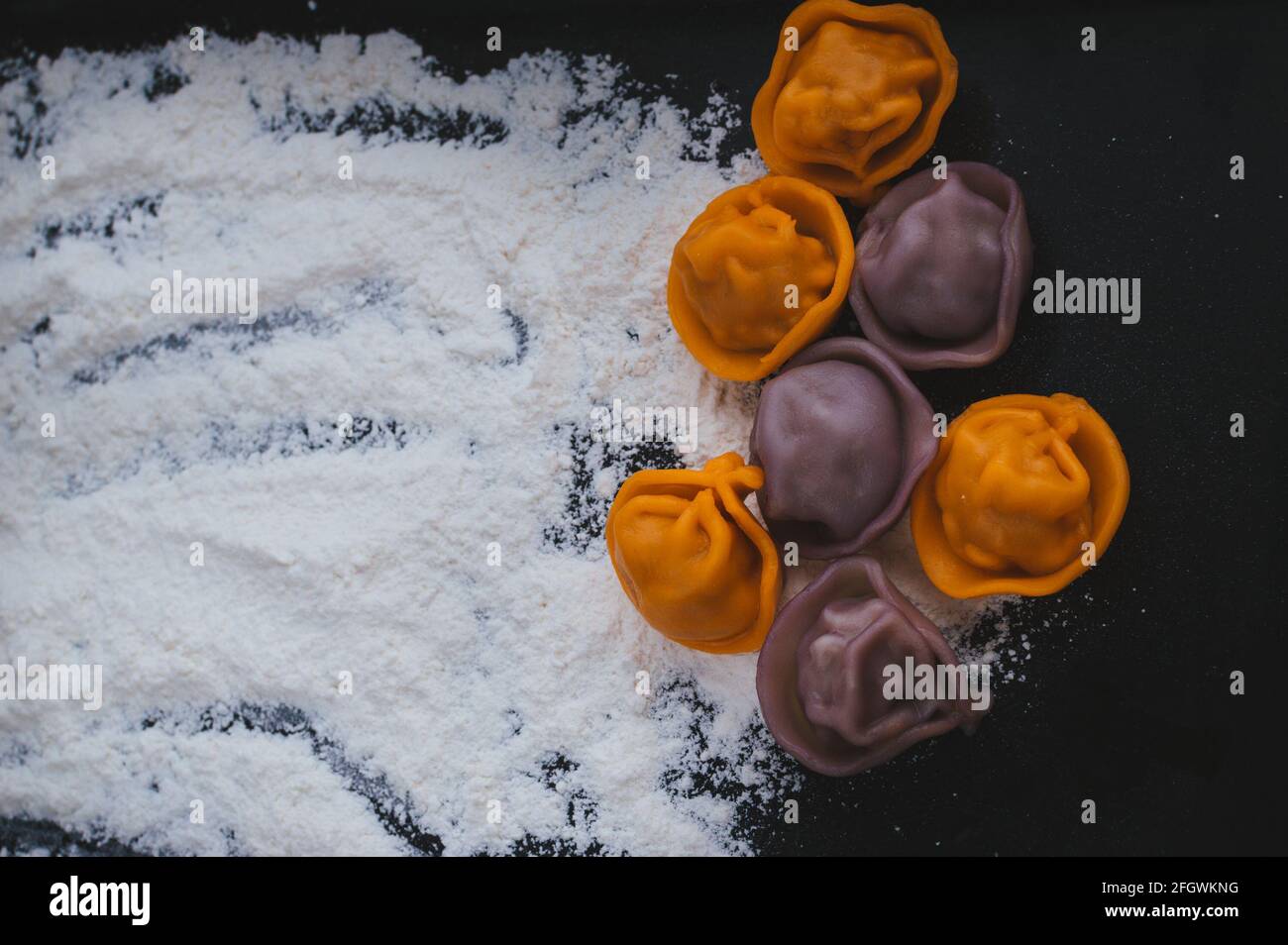 Cooking colored ravioli. Close-up Stock Photo - Alamy