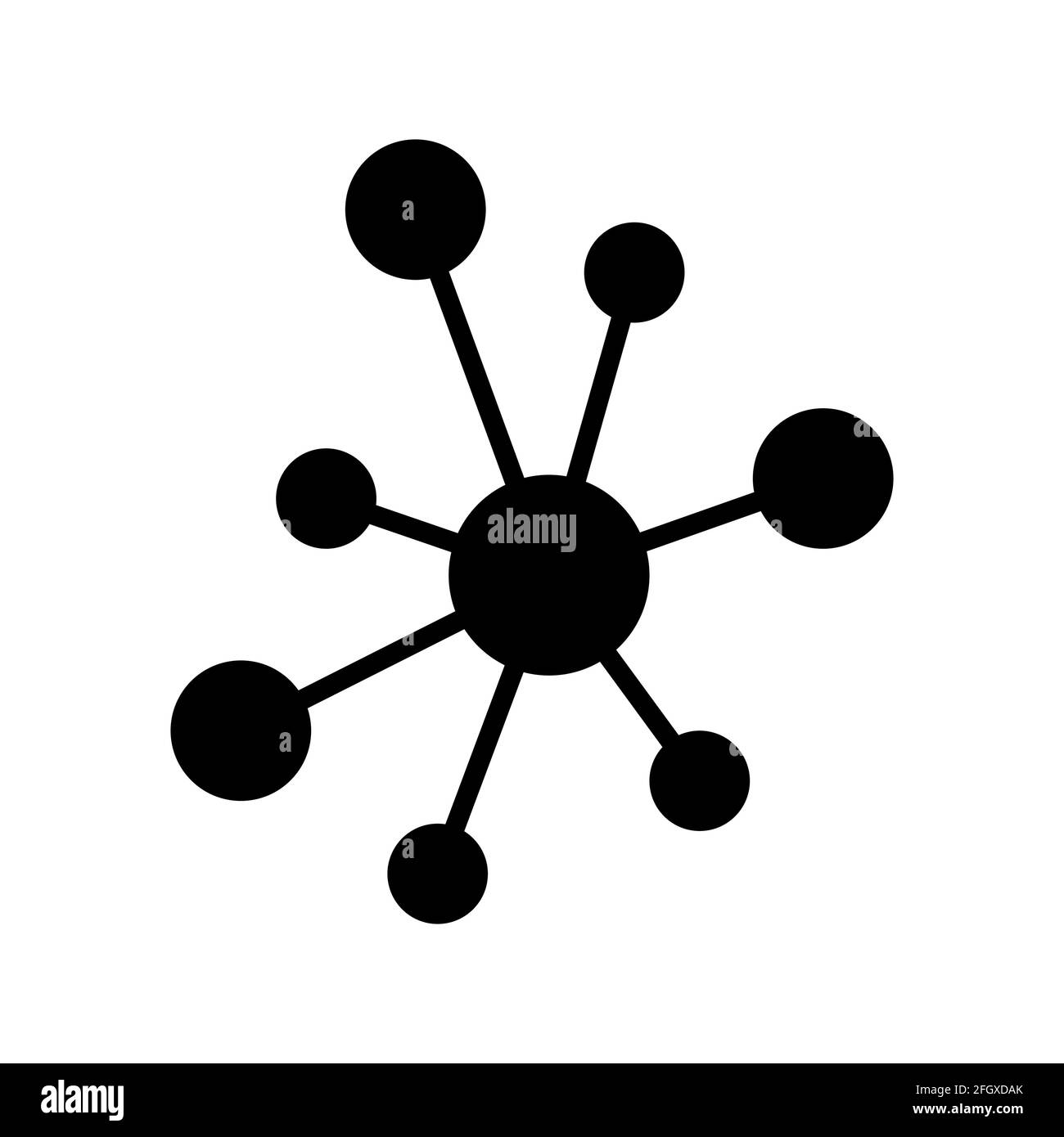 Hub flat network icon, connect structure vector symbol isolated on ...