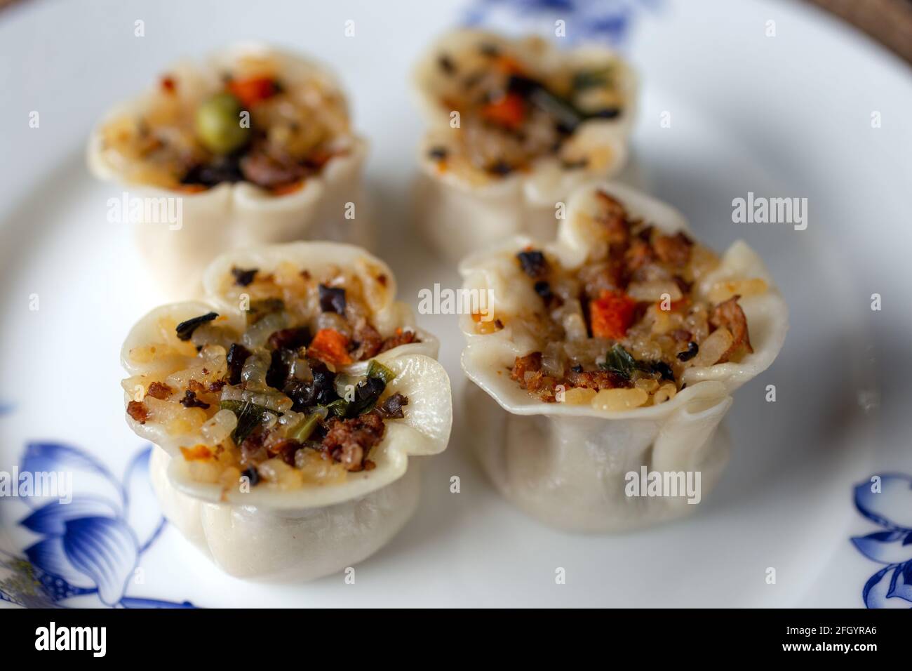 Chinese authentic traditional dish Cantonese style shumai dumplings