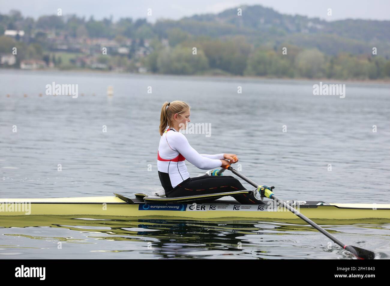 Alexandra Foester of Germany competes in the Women's Single Sculls ...