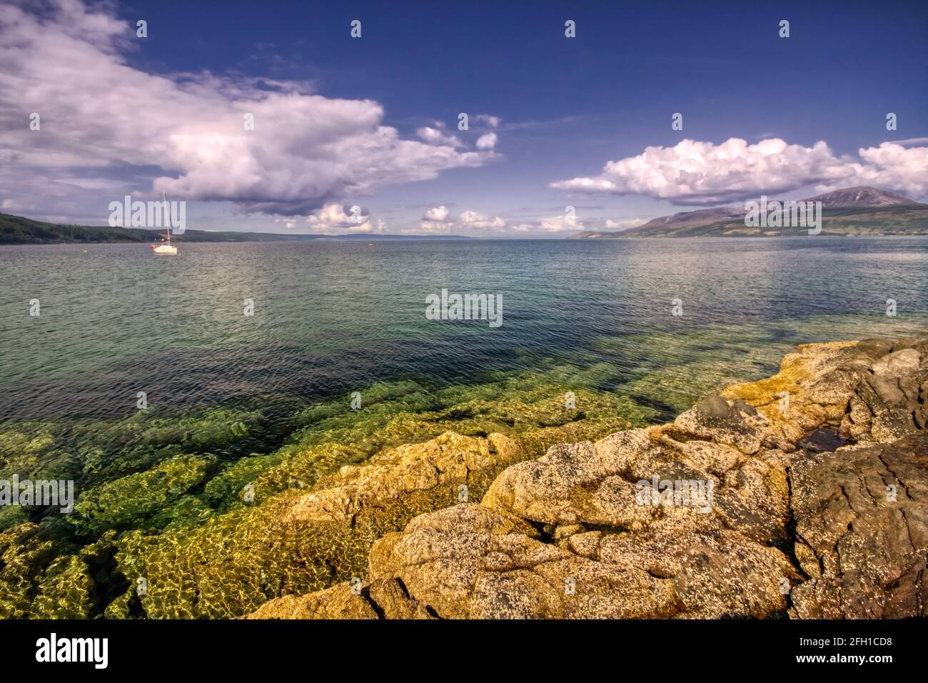 Emerald waters of Western Scotland Stock Photo