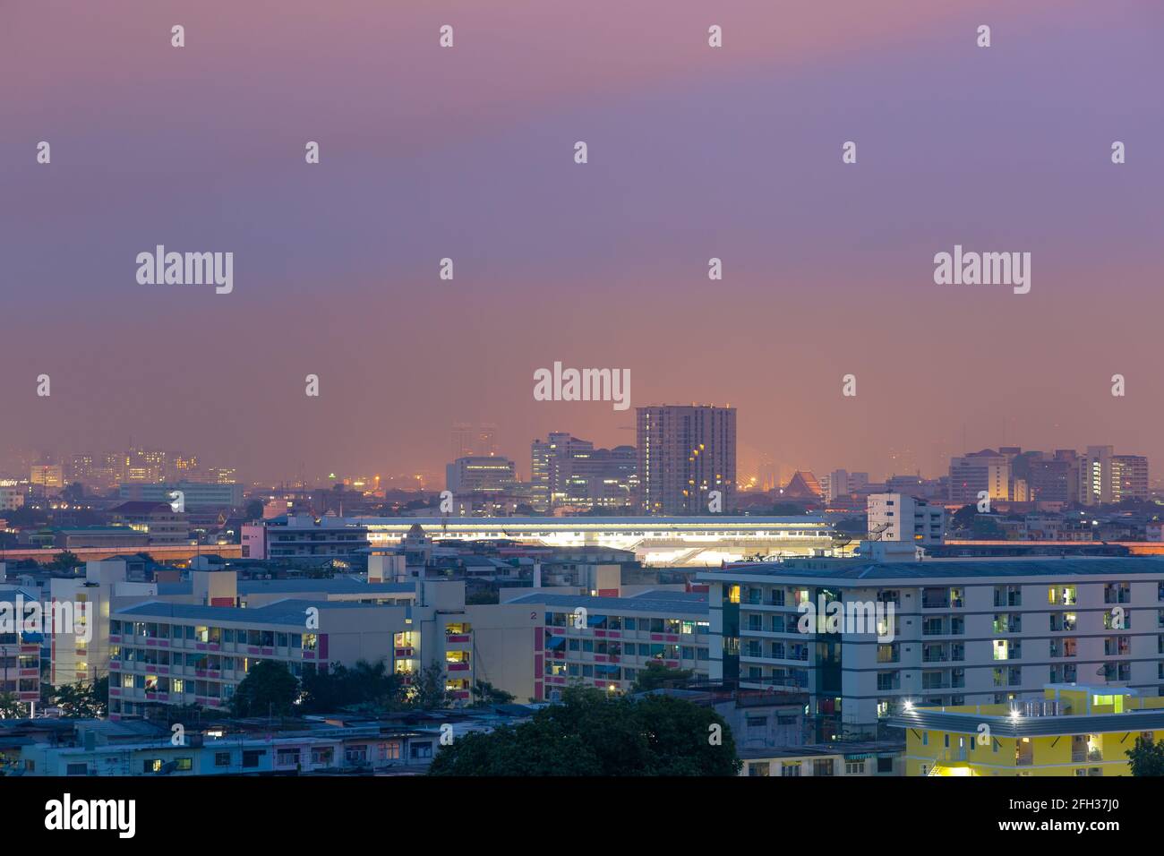 Buildings in Bangkok Tallest building in Bangkok during the night Stock ...