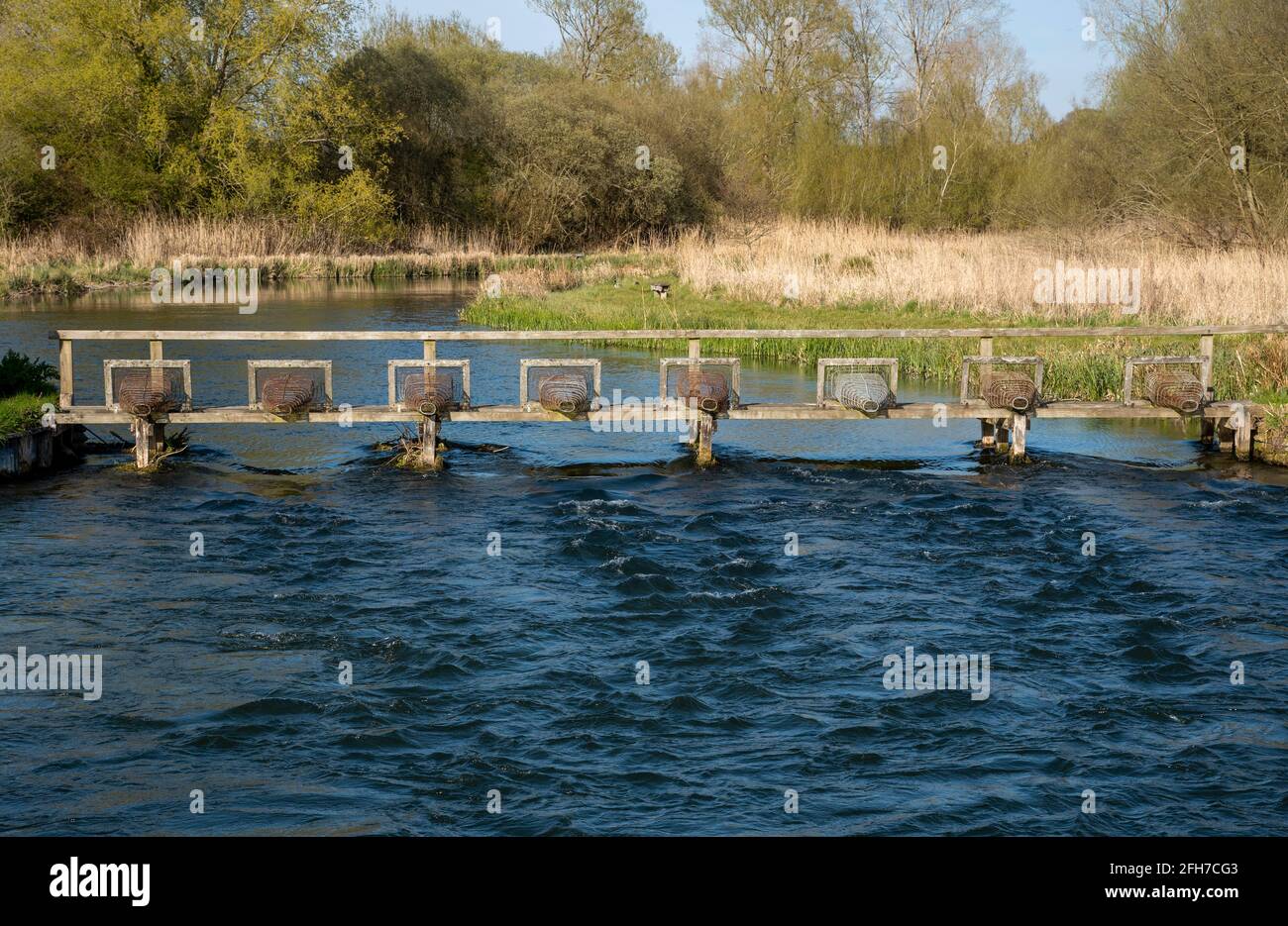 Longstock, Hampshire, England, UK. The River Test as it flows through ...