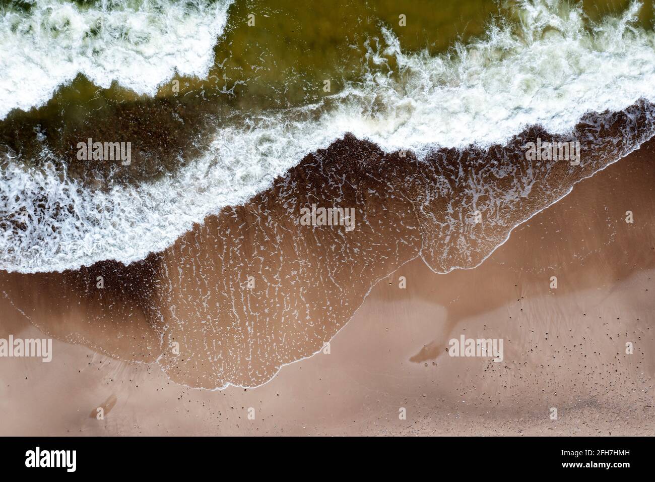 Sea landscape, beaches and the Polish coast on the Baltic Sea and the Baltic Sea. Stock Photo