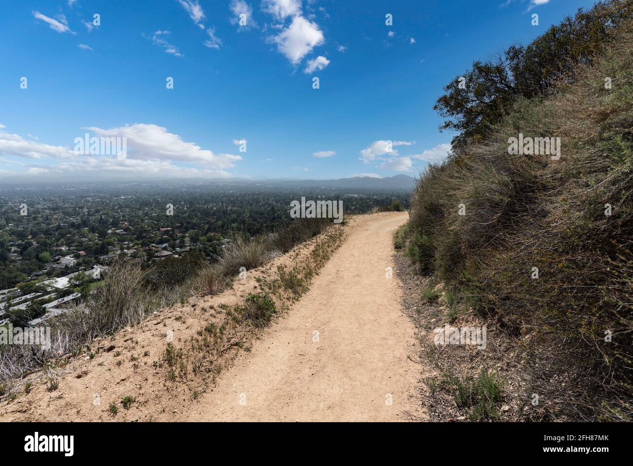 View of the Altadena Crest Trail in the San Gabriel Mountains of Los Angeles County, California. Stock Photo