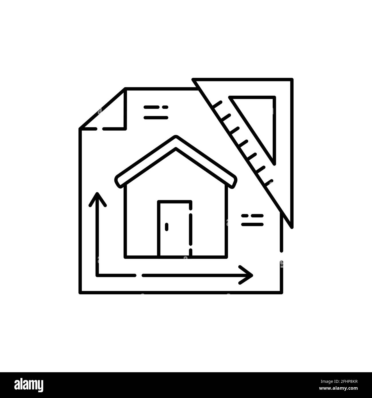 Architectural project house color line icon. Pictogram for web page