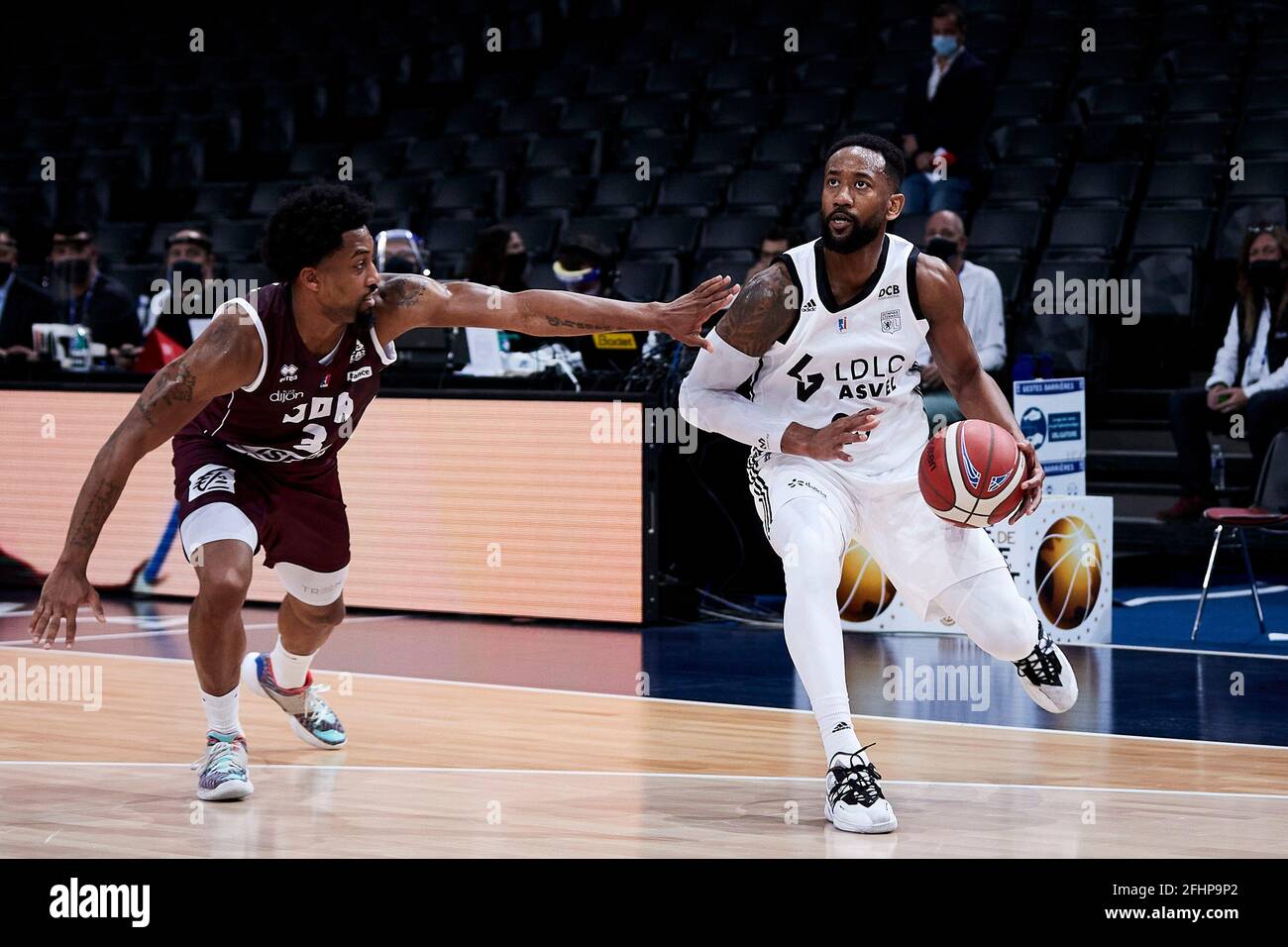 COLE Norris of ASVEL, Lyon-Villeurbanne during the French Cup, Final basketball  match between JDA Dijon and LDLC ASVEL on April 24, 2021 at AccorHotels  Arena in Paris, France - Photo Ann-Dee Lamour /