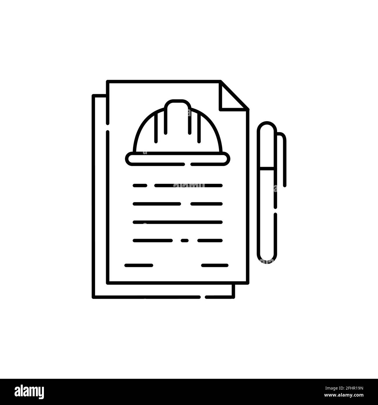 Estimate documentation color line icon. Pictogram for web page, mobile ...