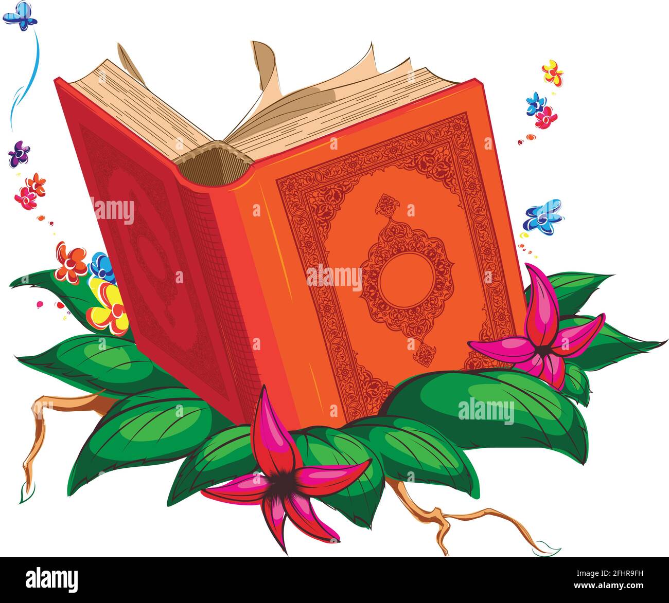 Muslim Ramadan Holy Book Quran Islamic Cartoon Arab Vector Drawing Stock  Vector Image & Art - Alamy