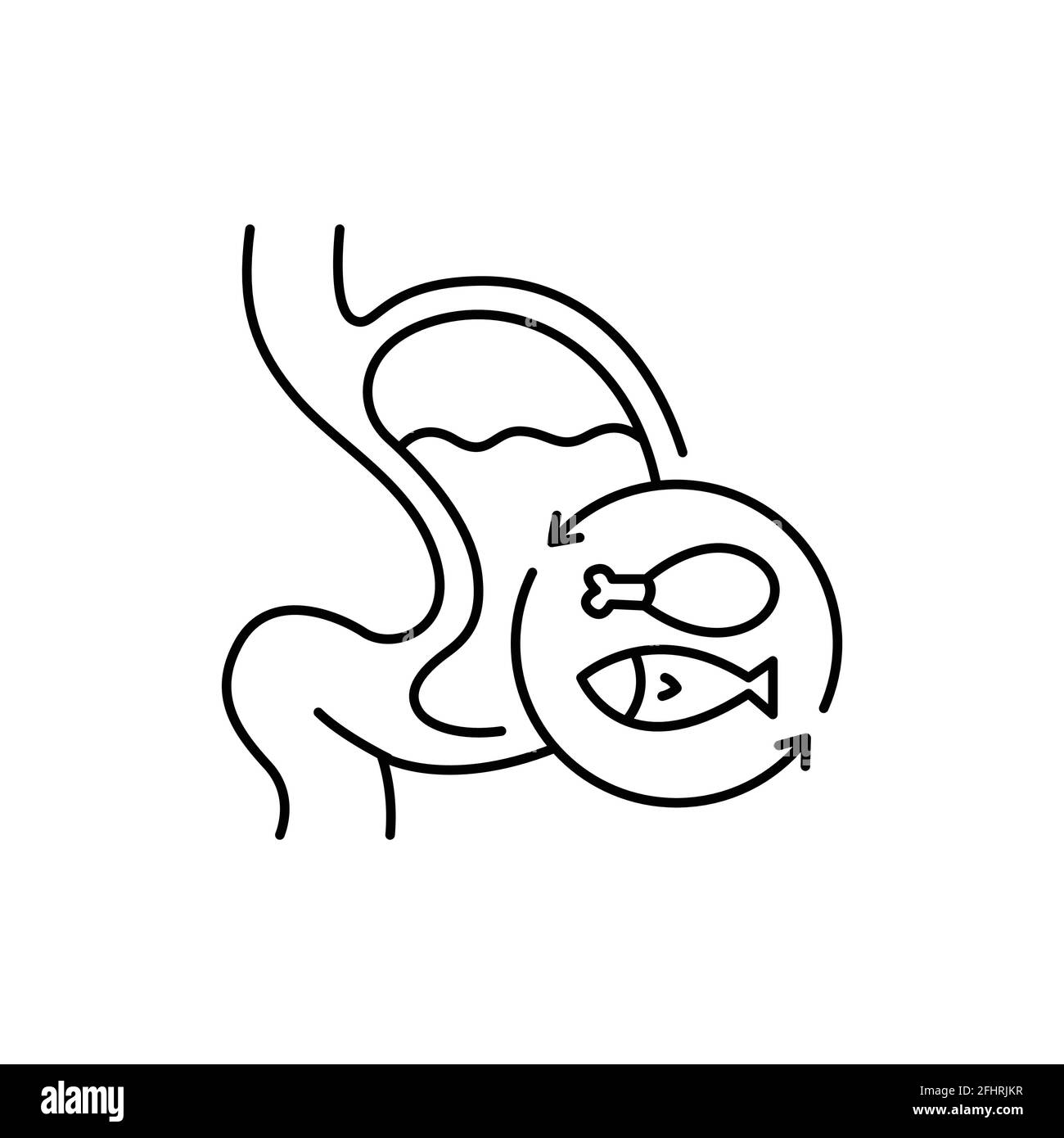 Digestion food olor line icon. Pictogram for web page, mobile app ...
