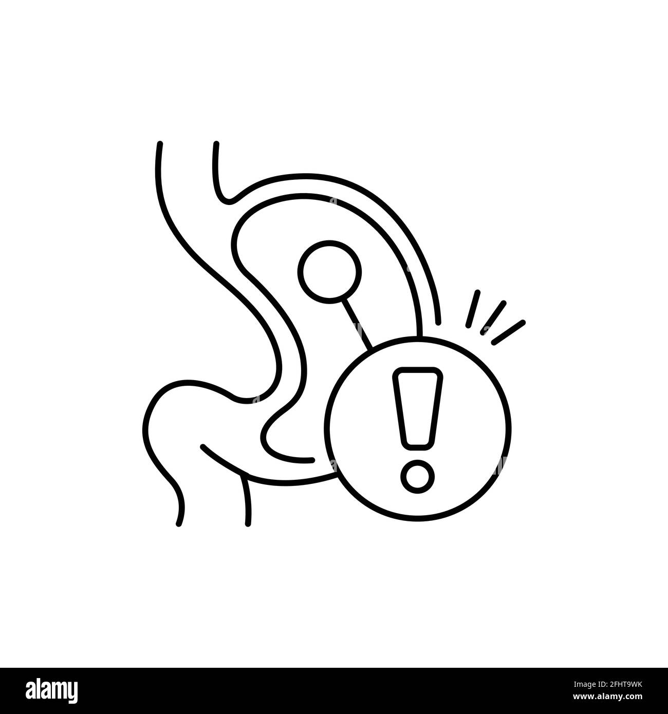 Gastritis olor line icon. Gastroesophageal reflux disease. Pictogram ...
