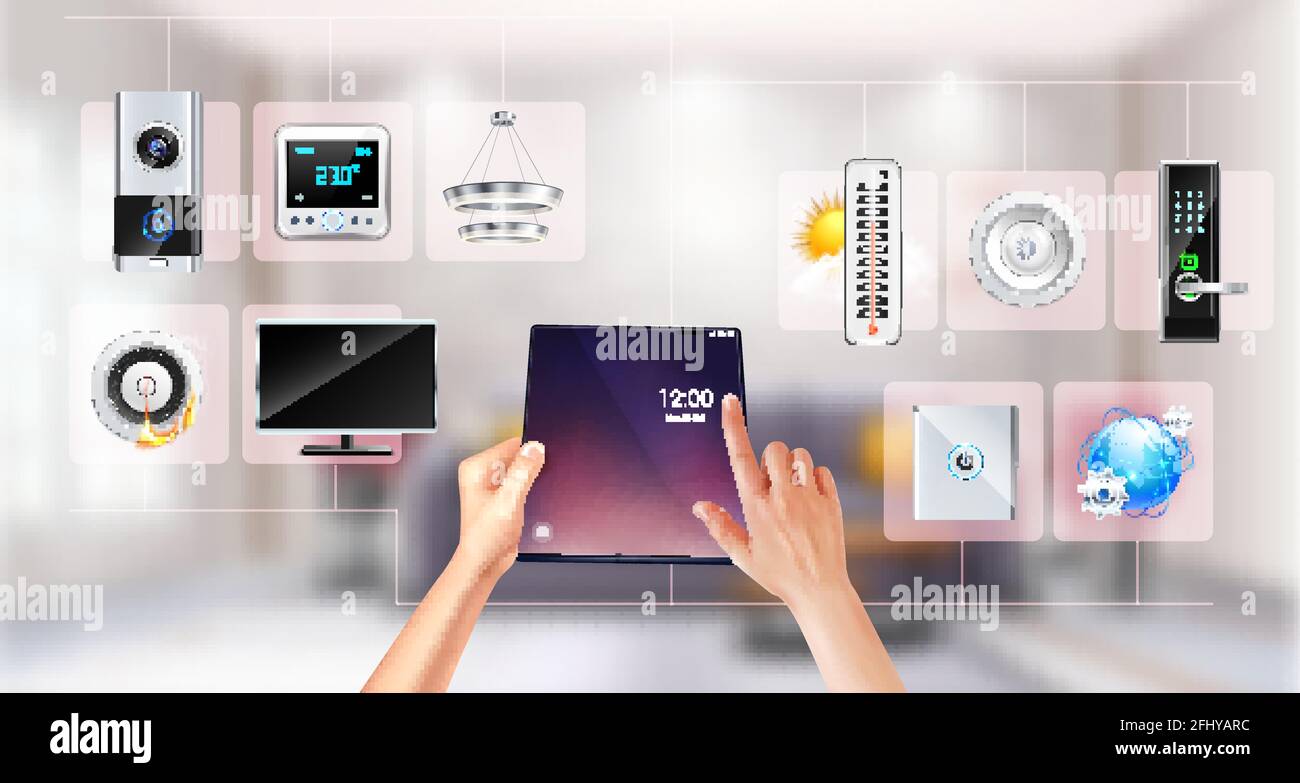 Smart home climate lighting door lock doorbell remote tablet