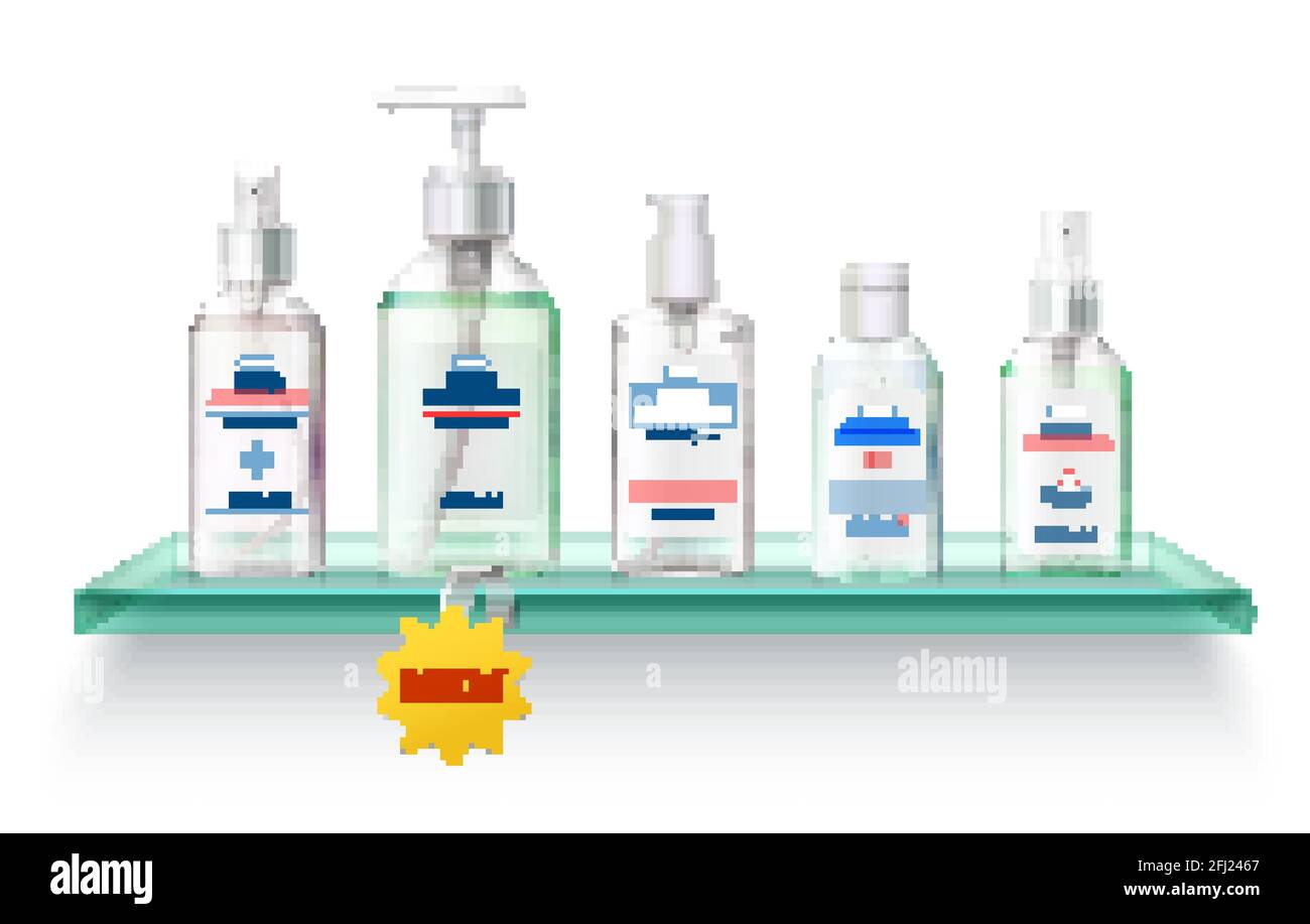 Hand sanitizer full clear plastic press and aerosol dispenser spray