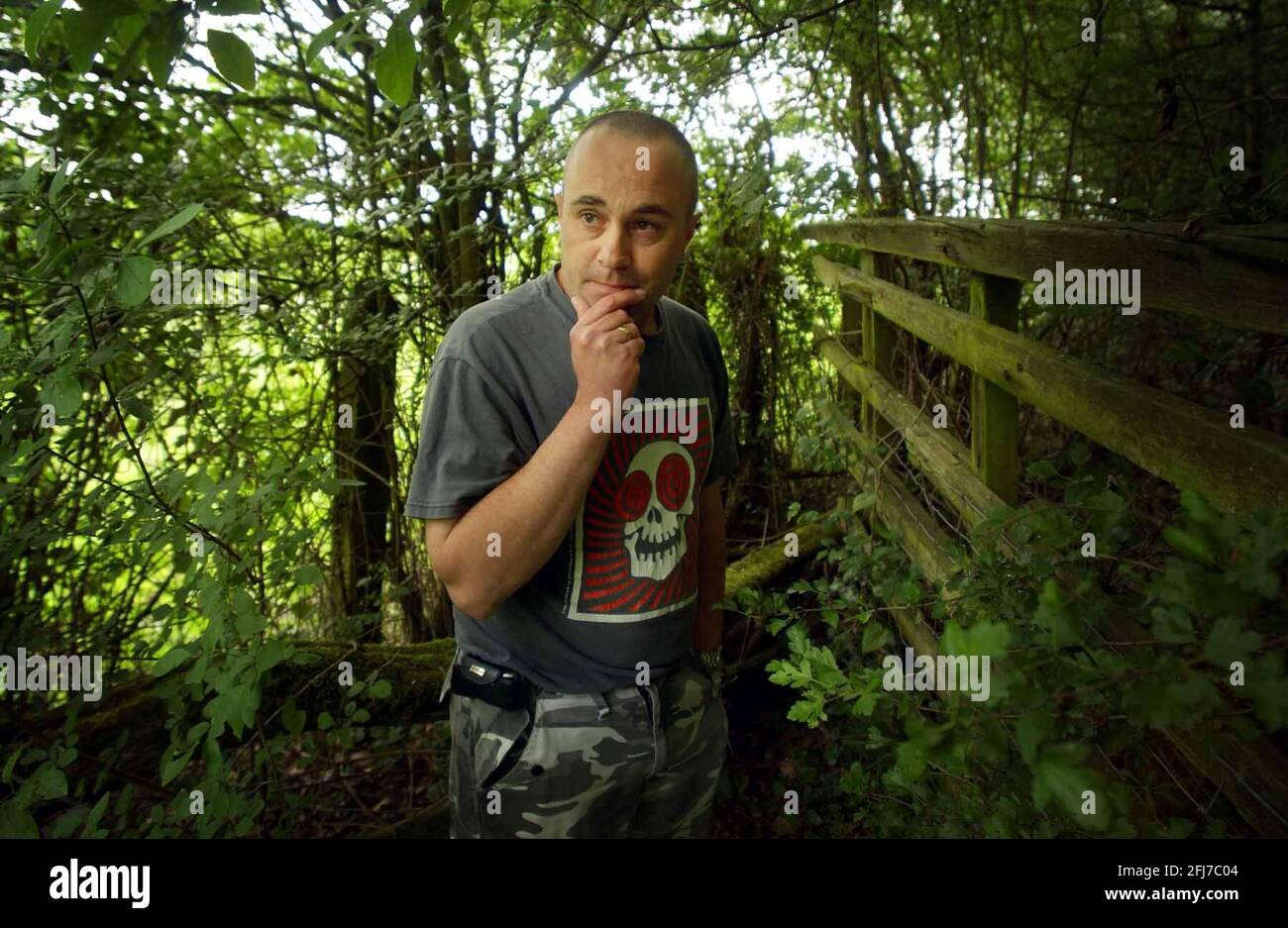 FARMER,TERRY SMITH,WHO LIVES NEXT TO  WINTERBOURNE VIADUCTAMONGST THE TREES WHICH  ARE TO BE FELLED BY NETWORK RAIL. 20/5/04/PILSTON Stock Photo