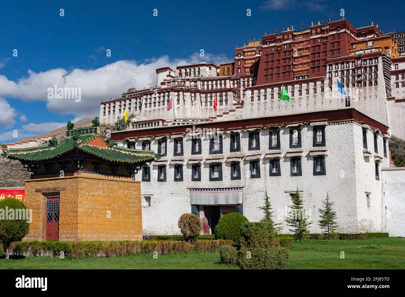 The Potala Palace, a dzong fortress in the city of Lhasa, in Tibet. It