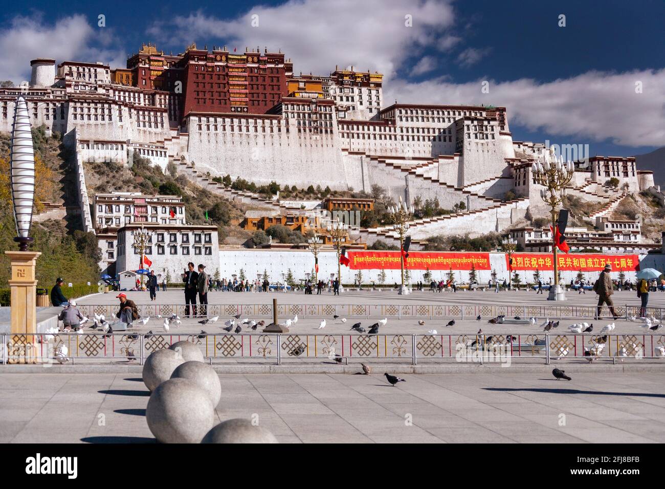 The Potala Palace, a dzong fortress in the city of Lhasa, in Tibet. It
