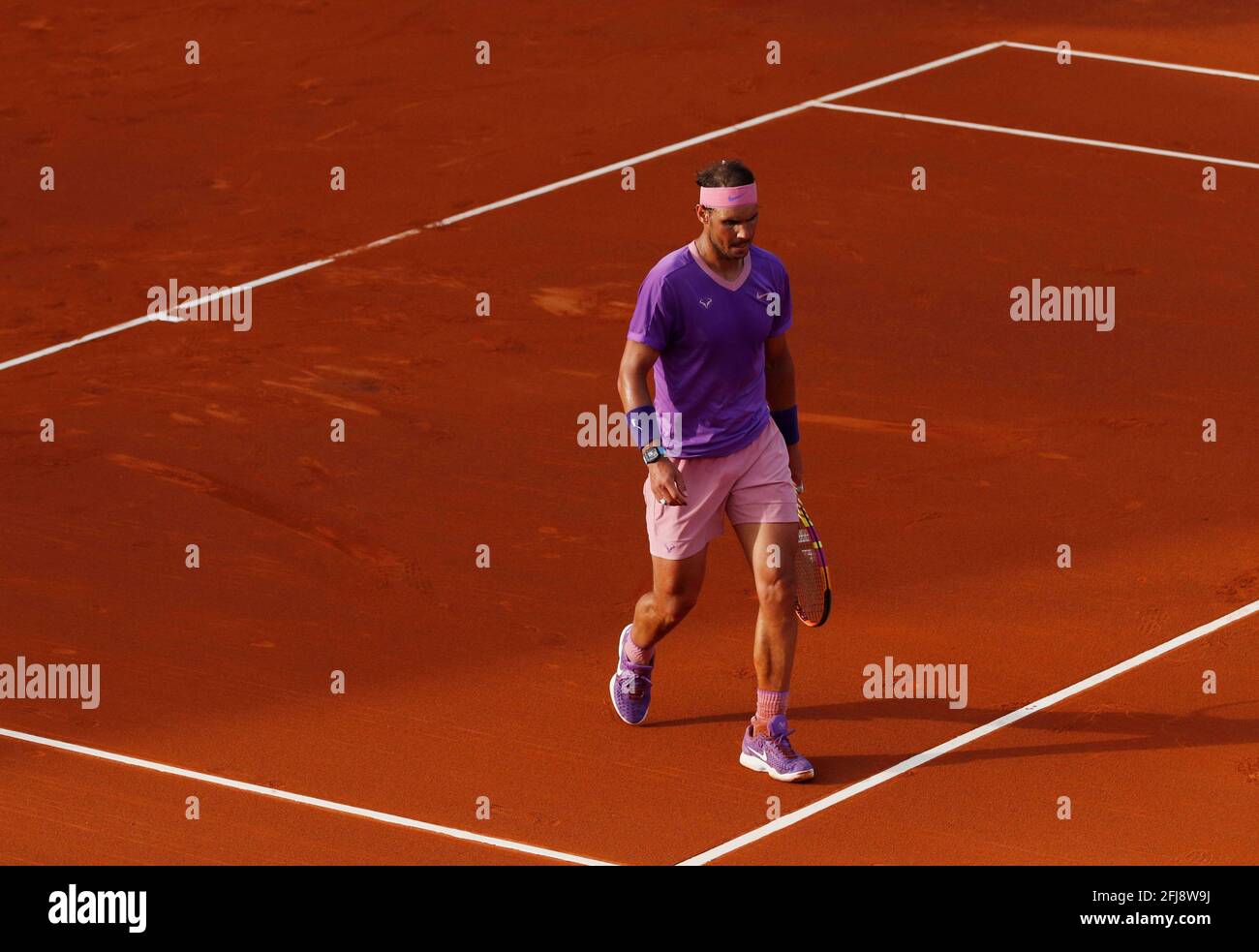 Tennis - ATP 500 - Barcelona Open - Real Club de Tennis Barcelona,  Barcelona, Spain - April 25, 2021 Spain's Rafael Nadal during the final  against Greece's Stefanos Tsitsipas REUTERS/Albert Gea Stock Photo - Alamy