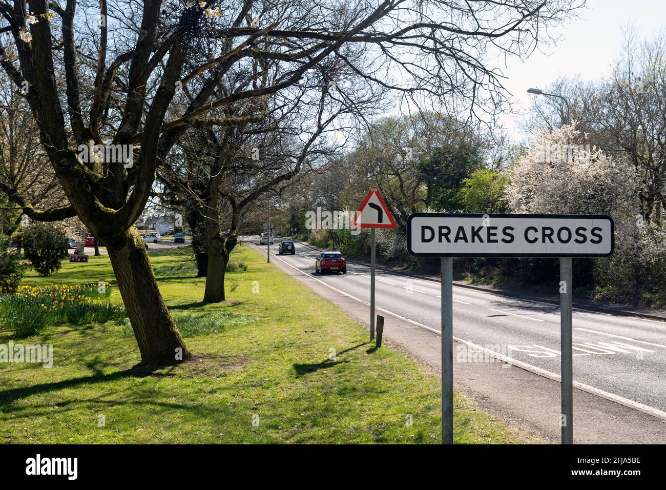 The A435 Alcester Road in Drakes Cross, Worcestershire, England, UK