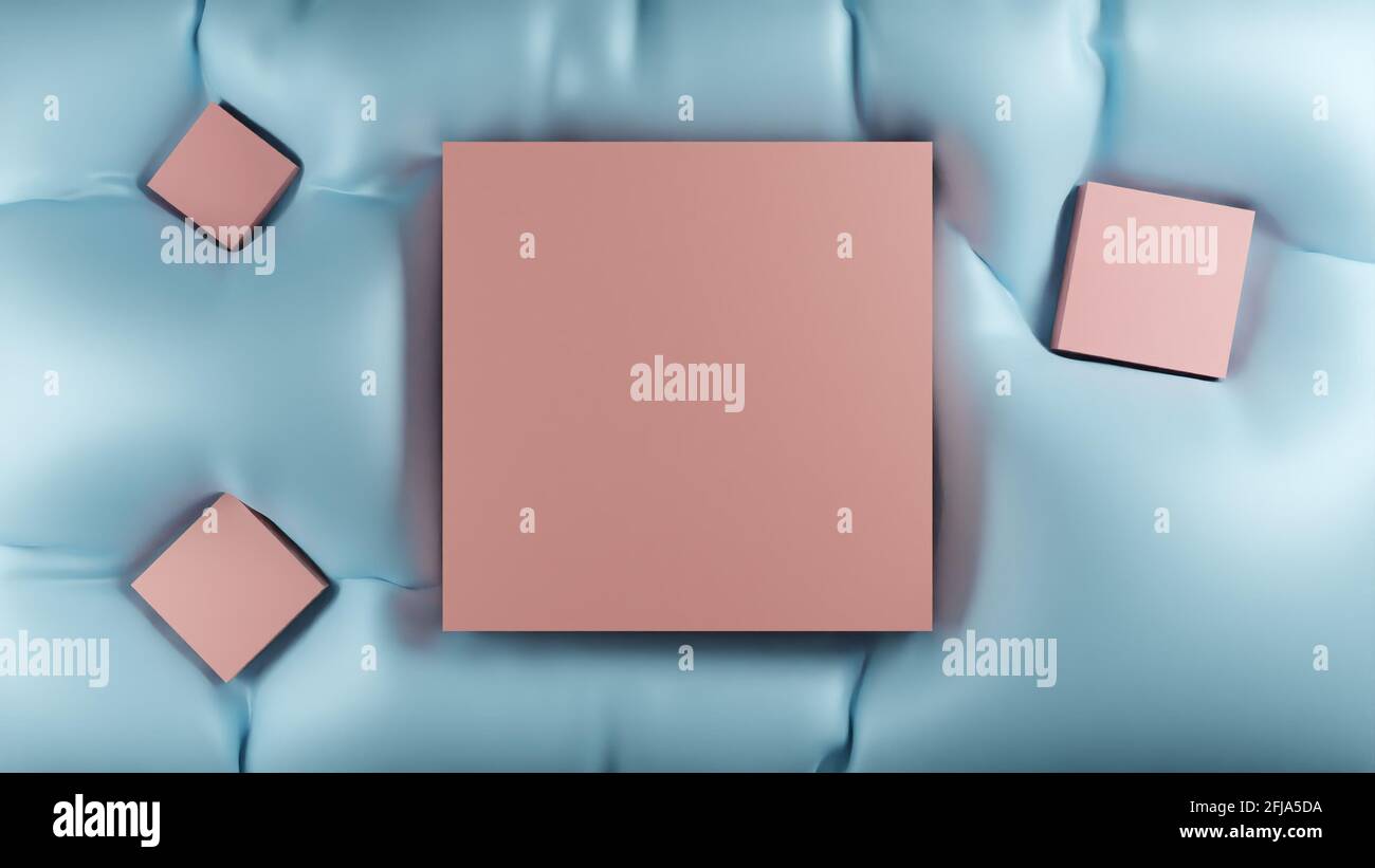 3D Illustration. of cubes on a soft blue surface Stock Photo - Alamy