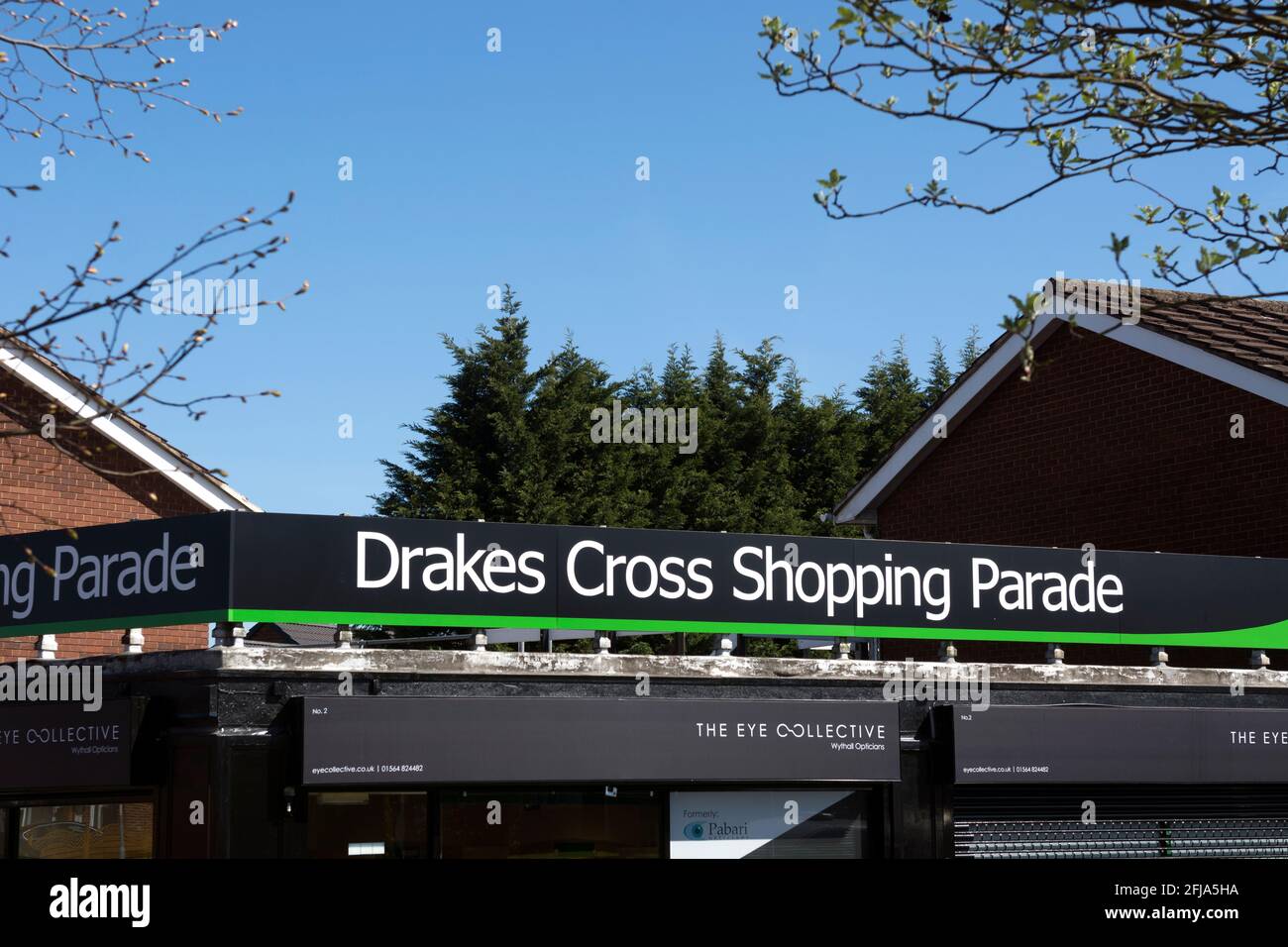 Drakes Cross Shopping Parade, Drakes Cross, Worcestershire, England, UK Stock Photo