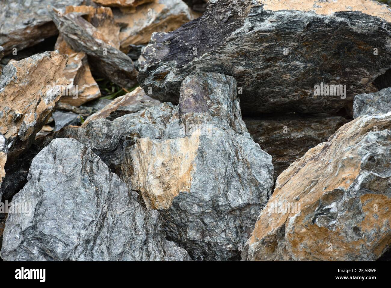 Amorphous rocks with beautiful design , pattern and color Stock Photo