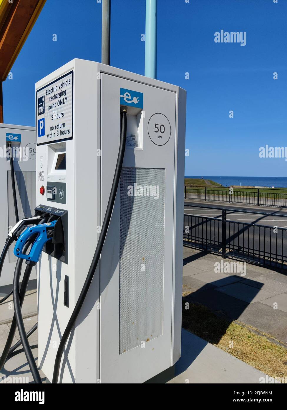 electric car charging in England Stock Photo