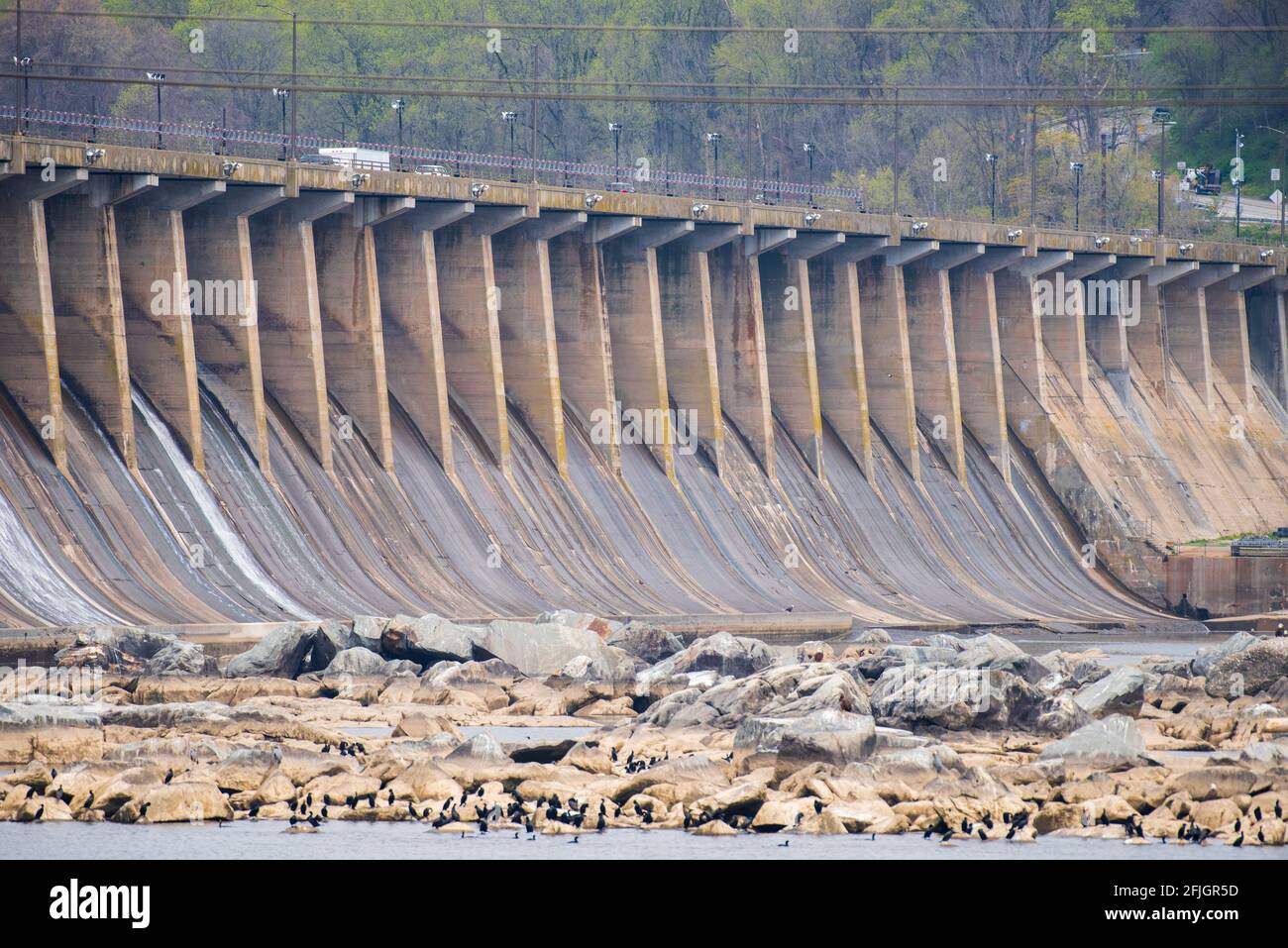 The Conowingo Dam on the Susquehanna River in Cecil County, Maryland. Stock Photo