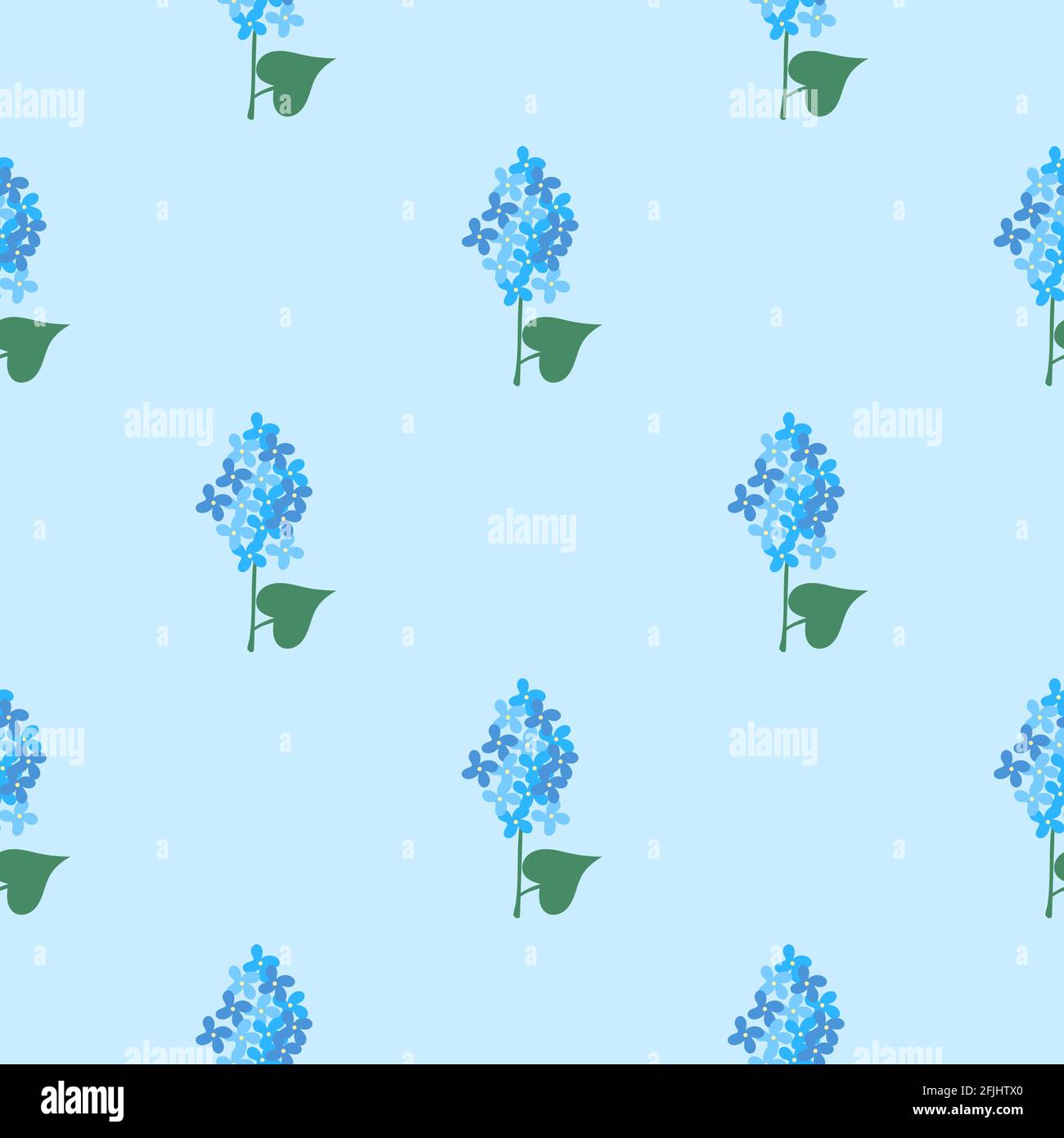 Vector seamless background with lilac flowers. Simple spring pattern Stock Vector