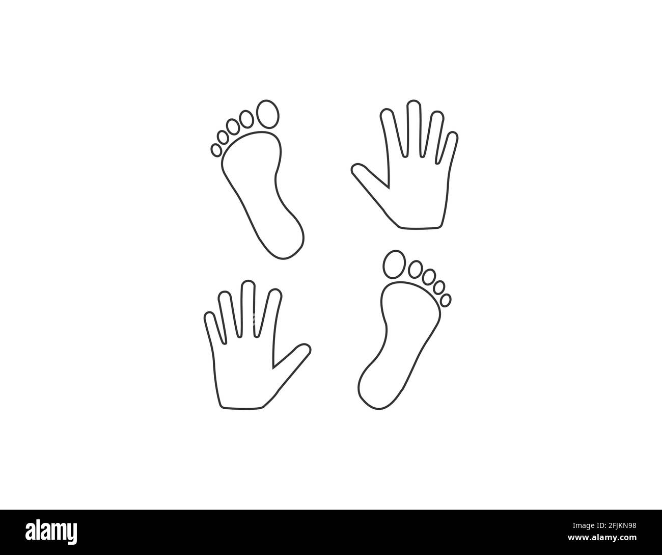 Human hand foot icon, print. Vector illustration. Stock Vector