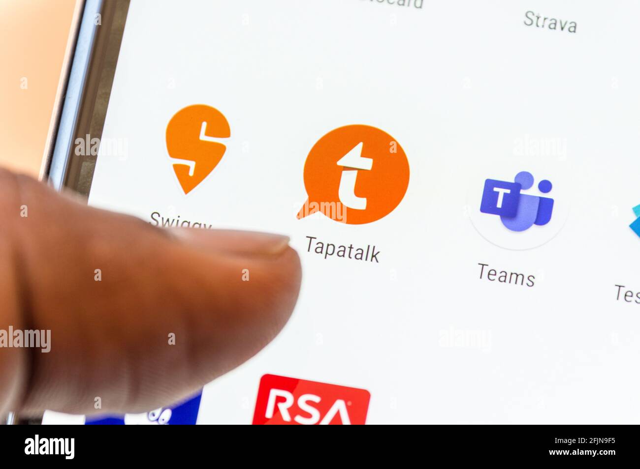 TapaTalk app on smartphone Stock Photo