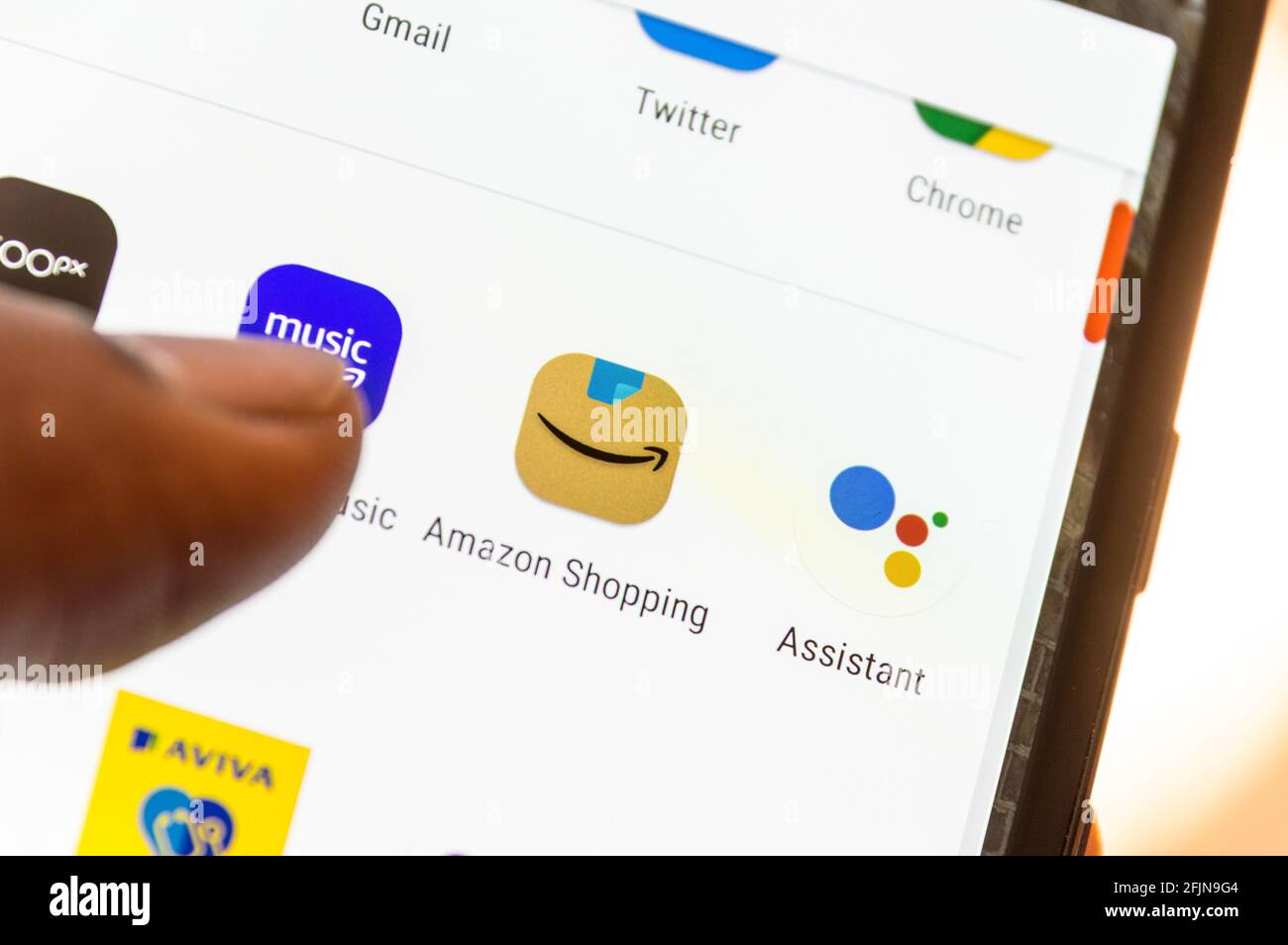 Finger pointing on phone hi-res stock photography and images - Alamy