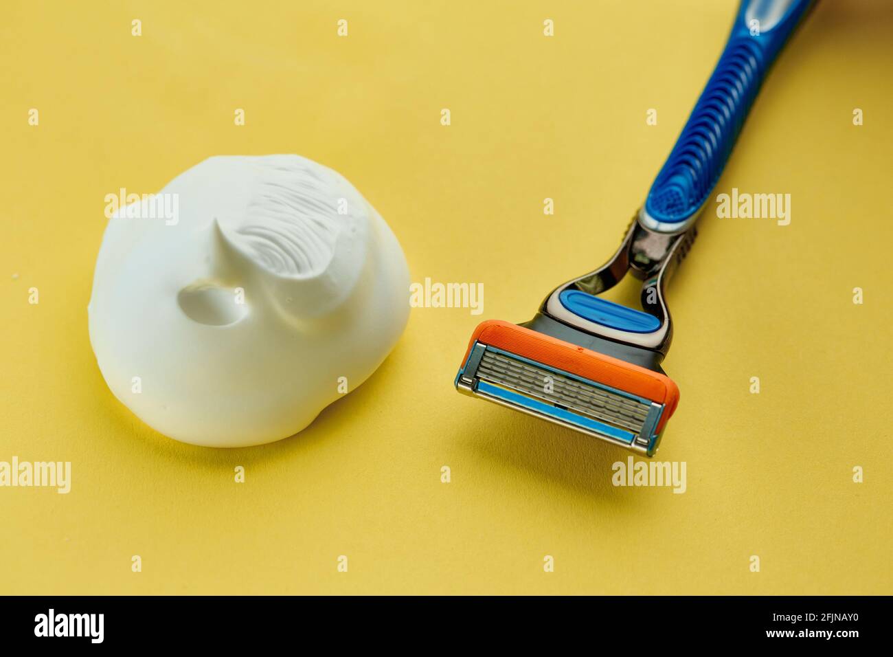 Styrofoam Razor Skin care products, razor and shaving foam Stock Photo - Alamy